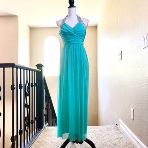 Prom dress/evening gown/turquoise dress/maxi dress